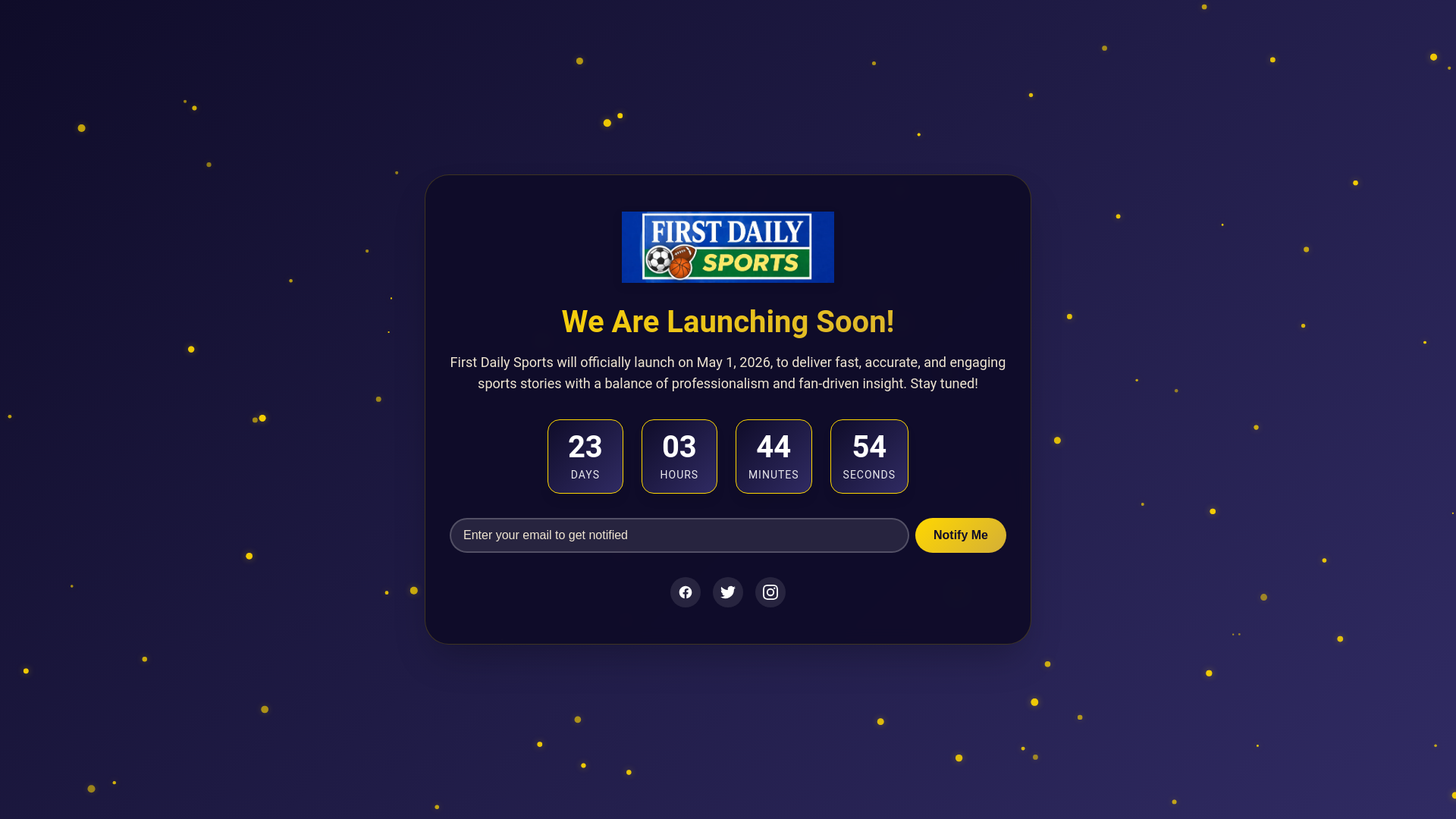 website screenshot of https://firstdailysports.com