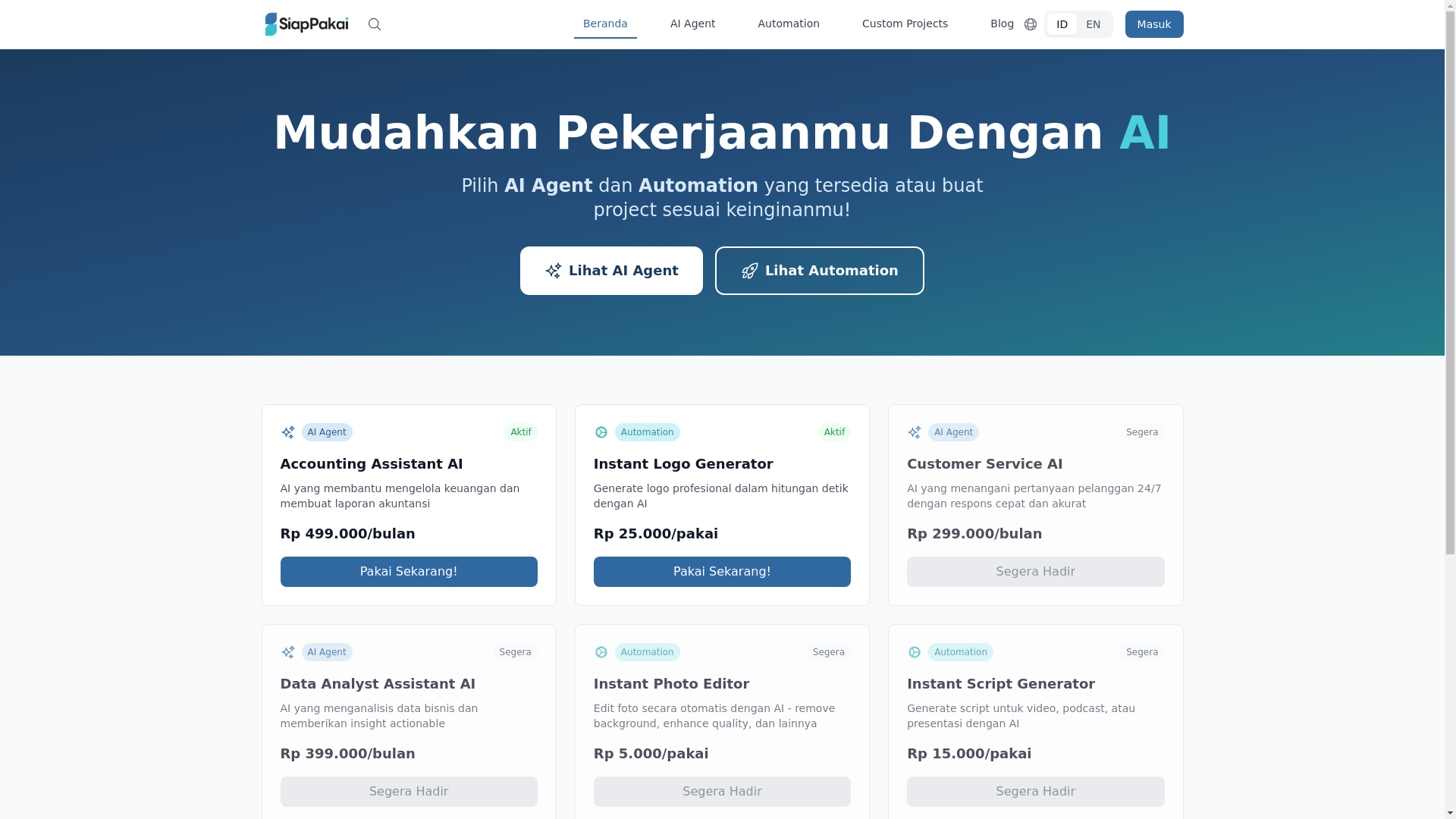 website screenshot of https://siap-pakai.pages.dev/