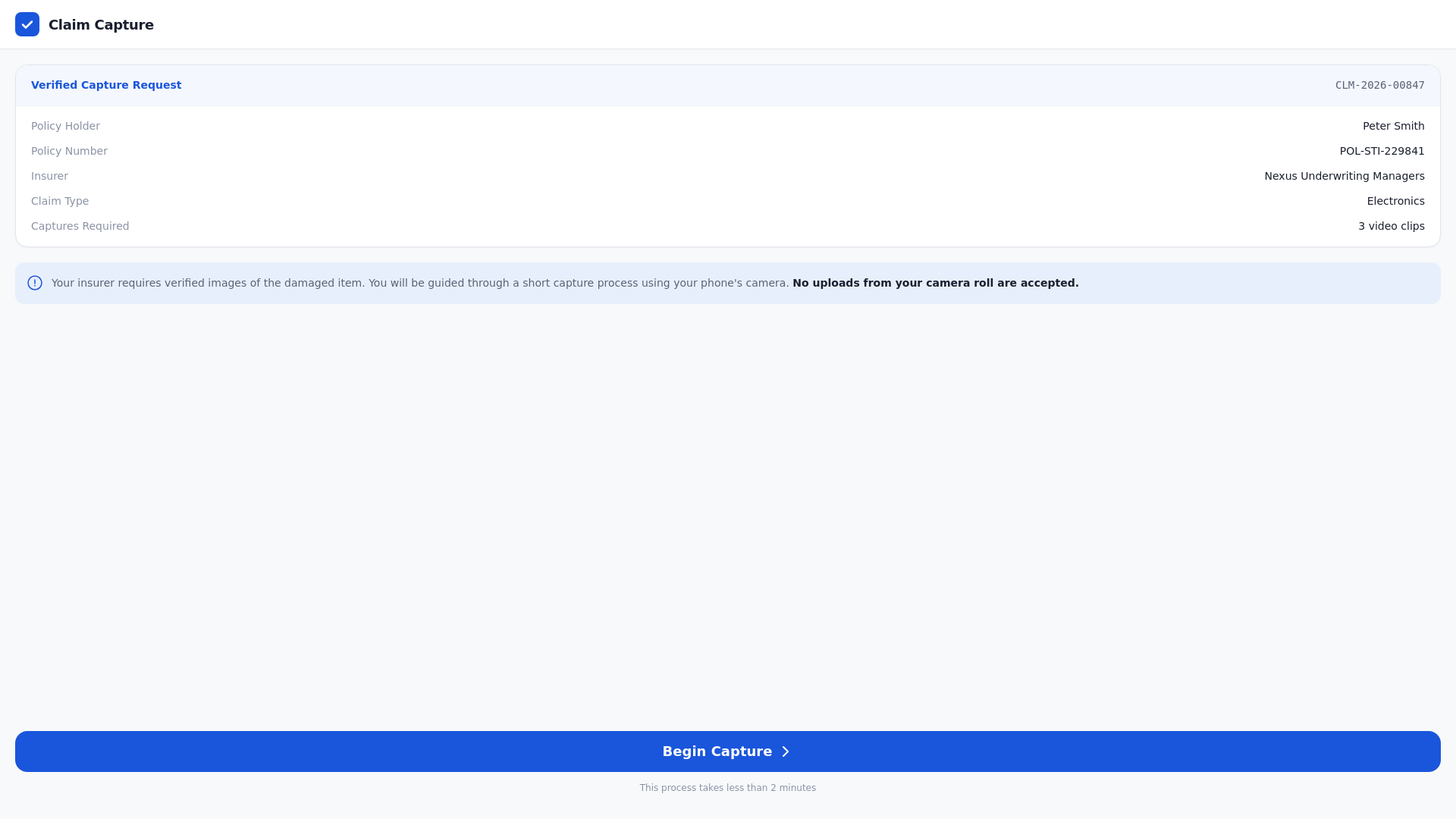 website screenshot of https://claim-capture-demo-client-capture.pages.dev/