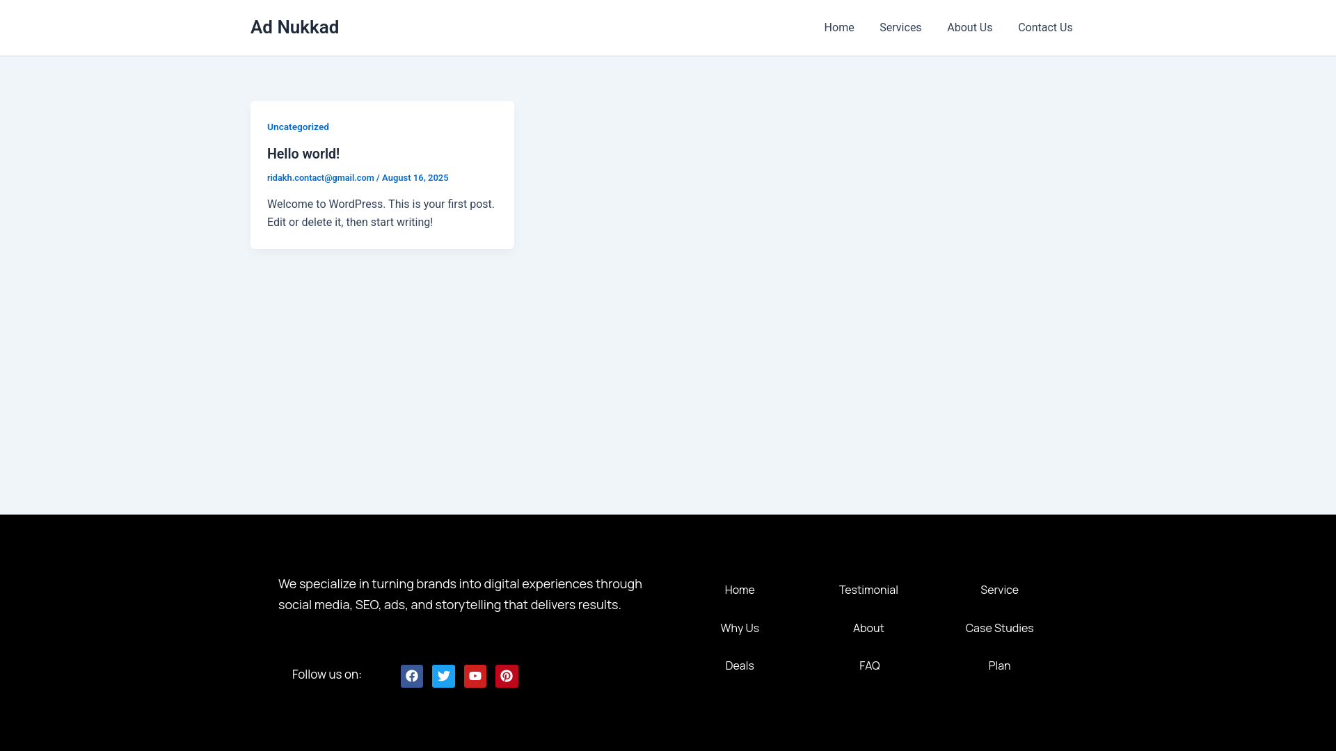 website screenshot of https://adnukkad.in/