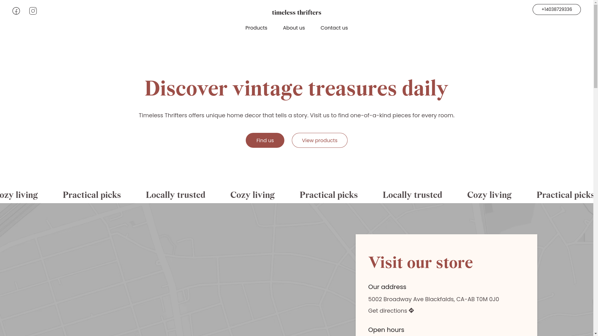 website screenshot of https://timelessthrifterslimited.com/