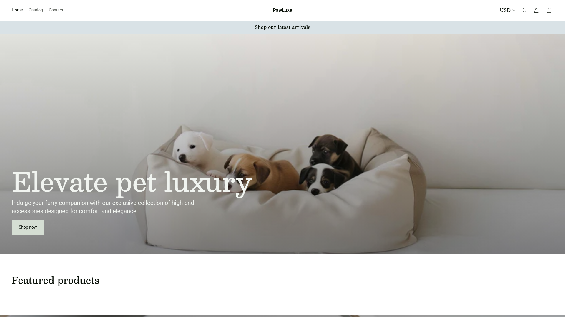 website screenshot of https://happypawluxe.store/