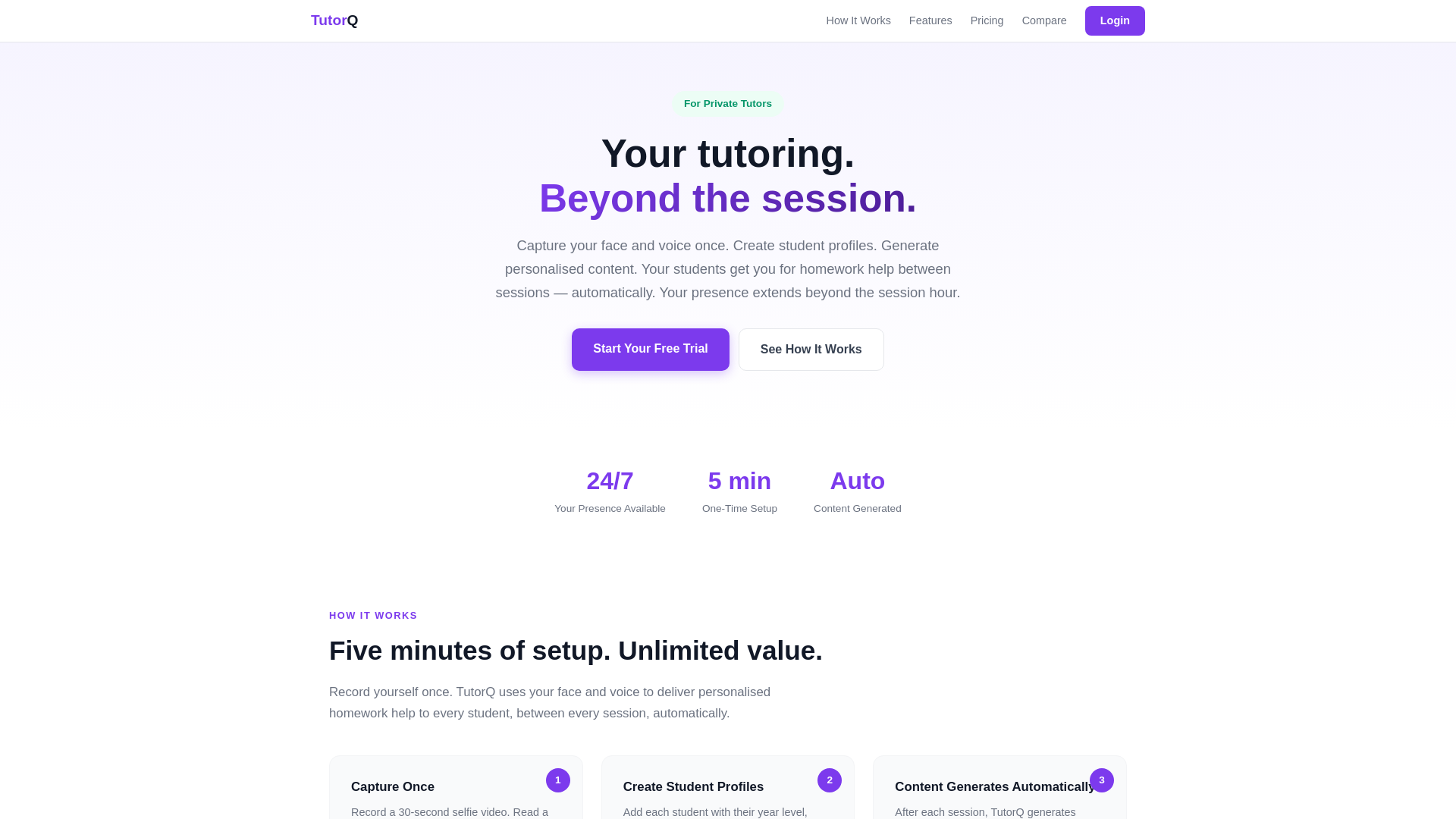 website screenshot of https://tutorq-site.pages.dev/