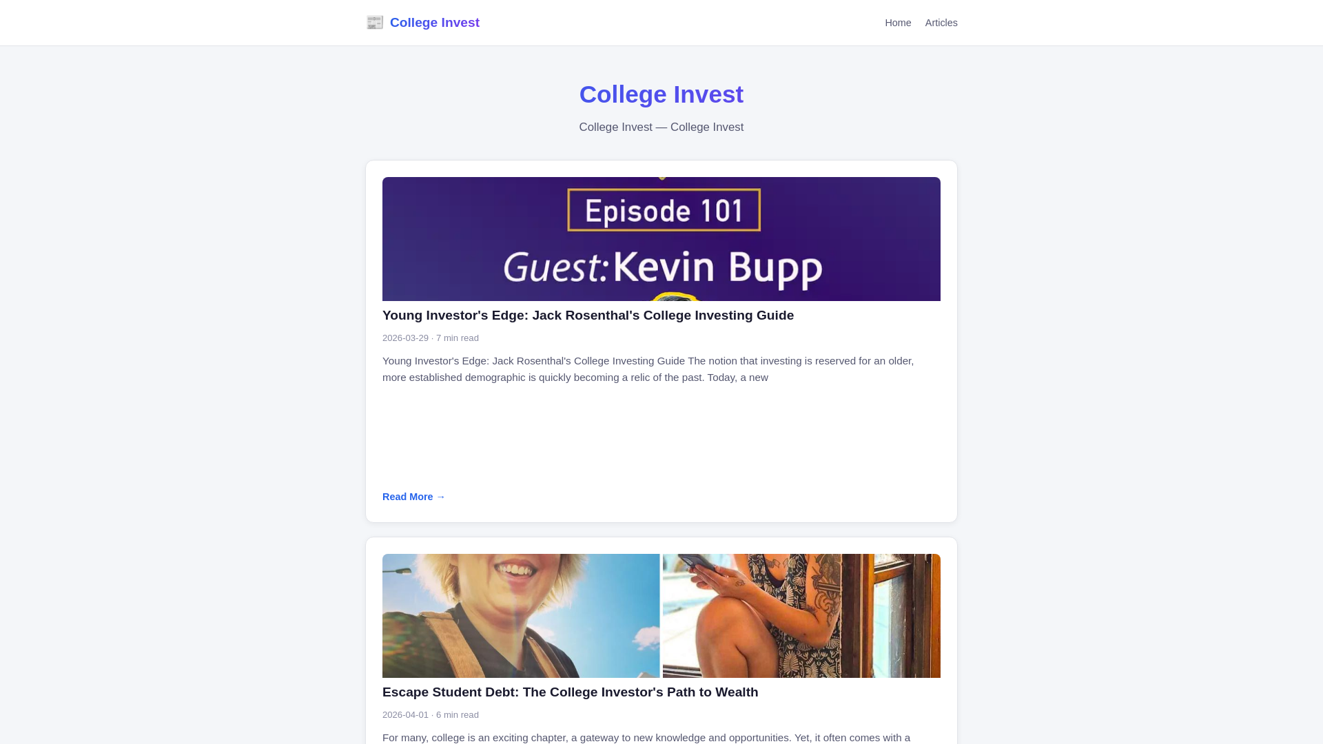 website screenshot of https://college-invest.pages.dev/