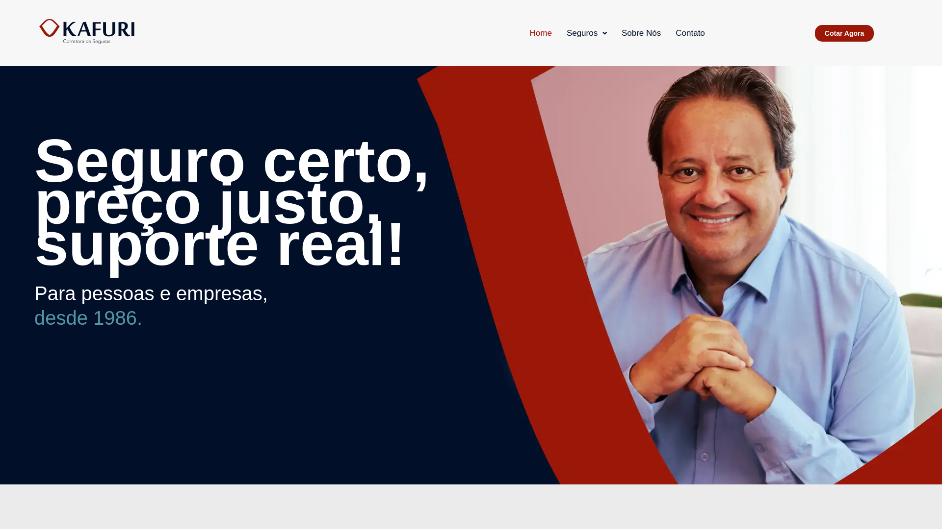 website screenshot of https://kafuriseguros.com/