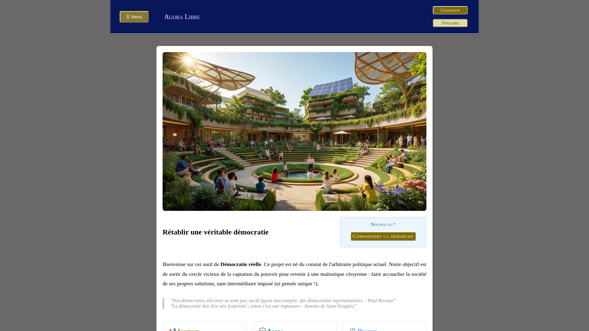 website screenshot of https://agora-libre.fr/