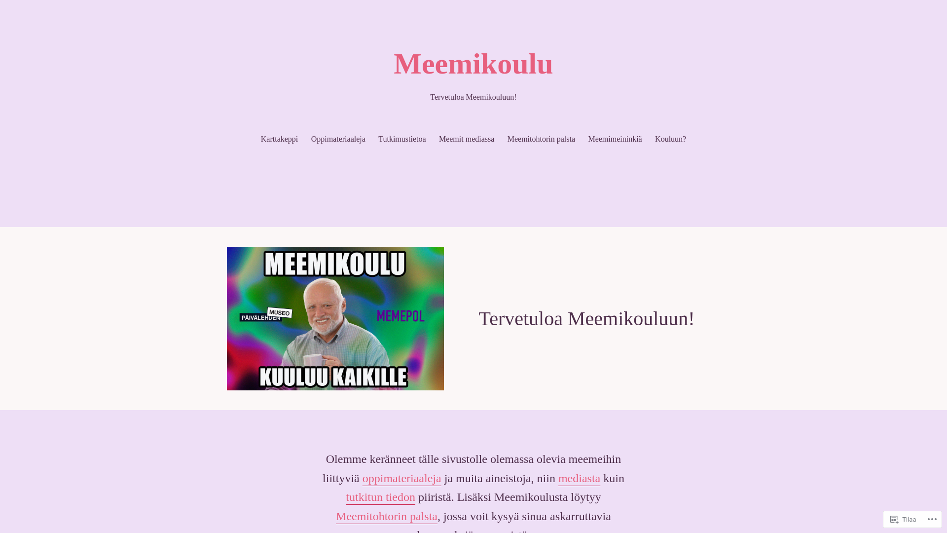 website screenshot of https://meemikoulu.org/