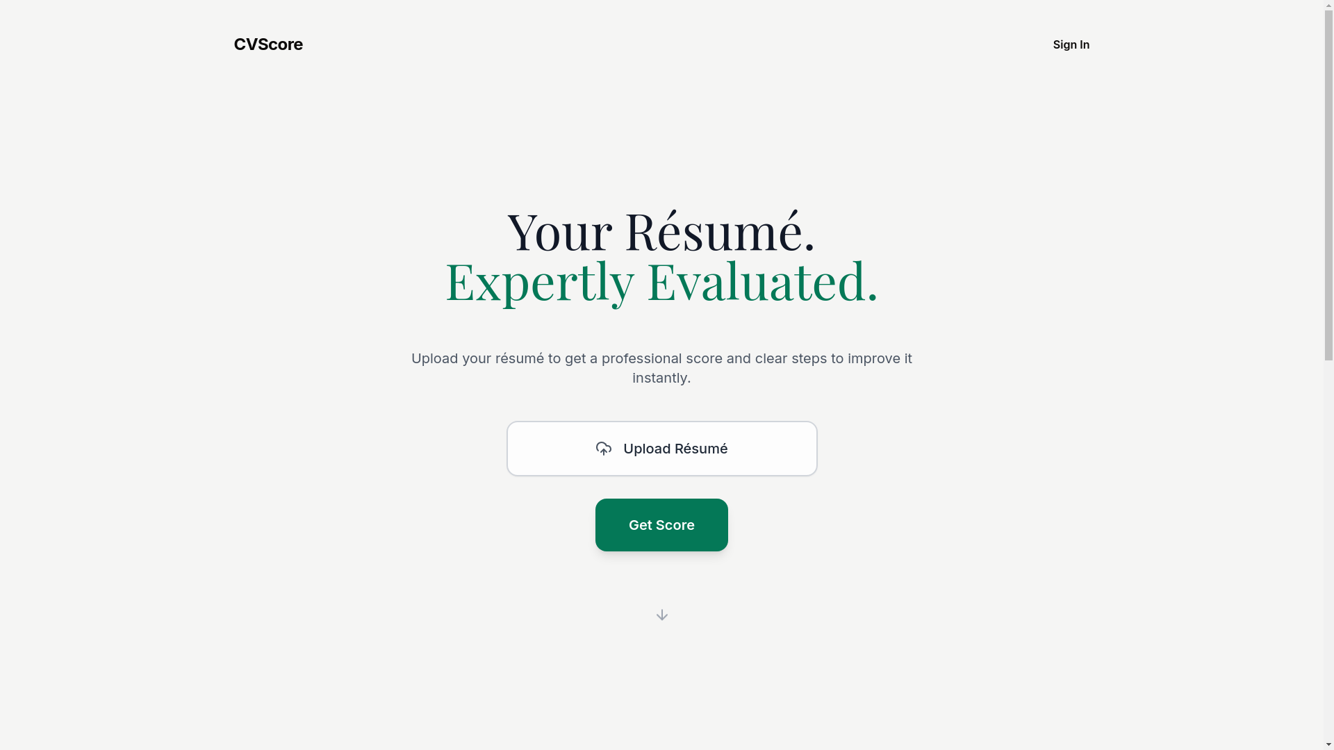 website screenshot of https://cvscore.co.in/