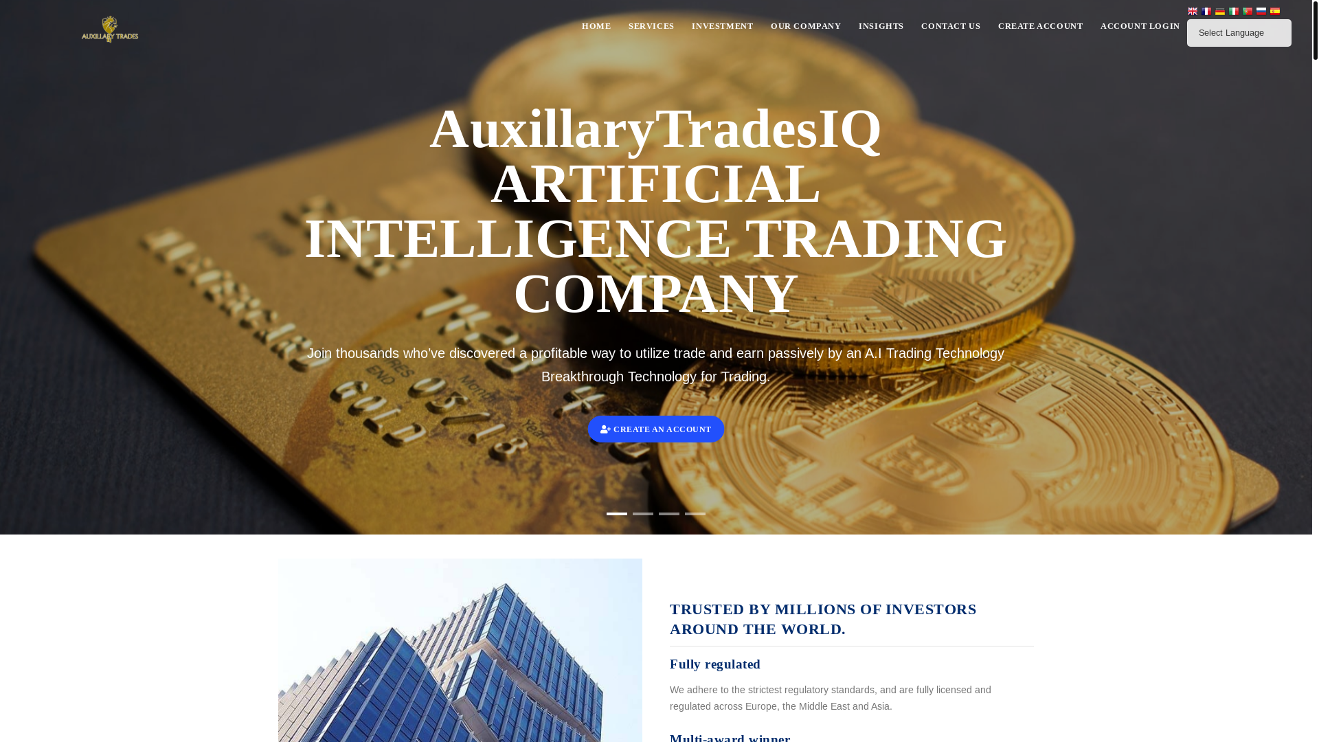 website screenshot of http://www.auxillarytradesiq.com
