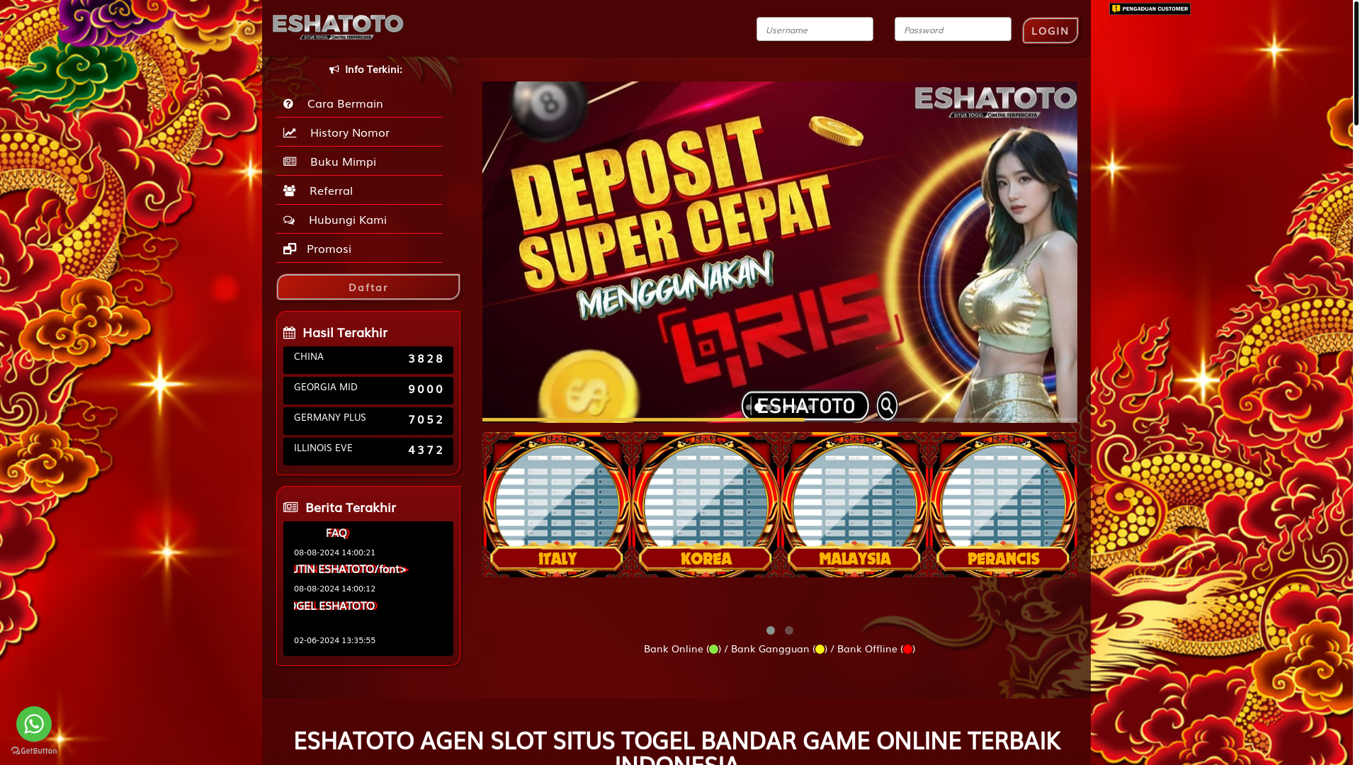 website screenshot of https://eshaplay24.site/