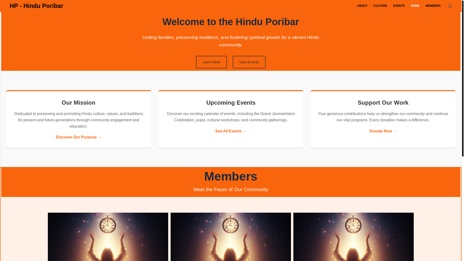 website screenshot of https://hinduporibar.com/