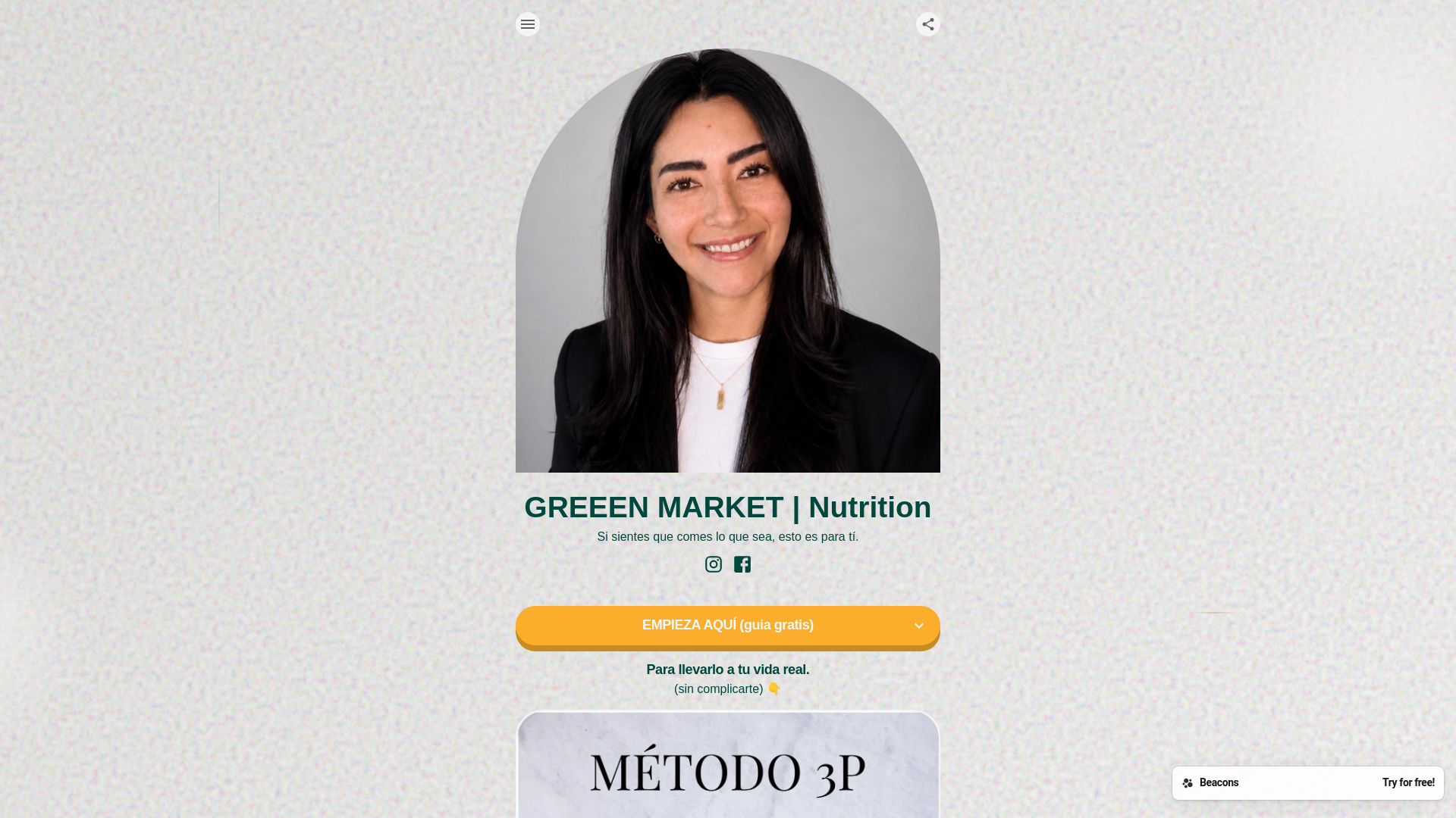 website screenshot of https://greenmarketnutrition.com/
