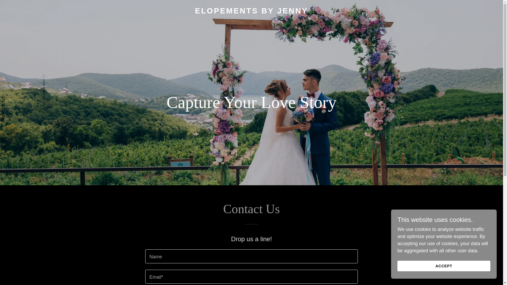website screenshot of https://elopementsbyjenny.com/