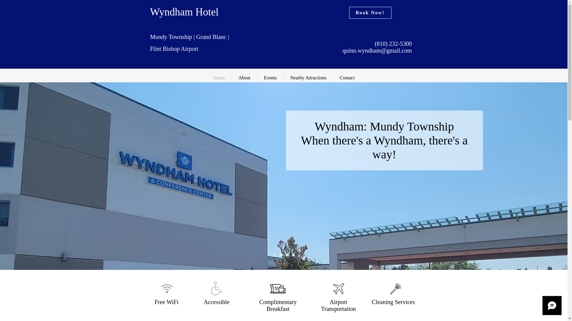 website screenshot of https://wyndhamgrandblanc.com/