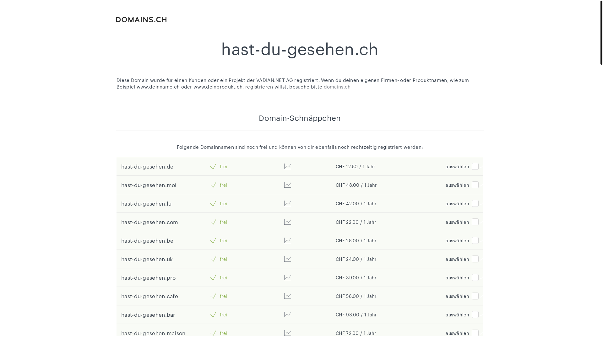 website screenshot of https://hast-du-gesehen.ch/