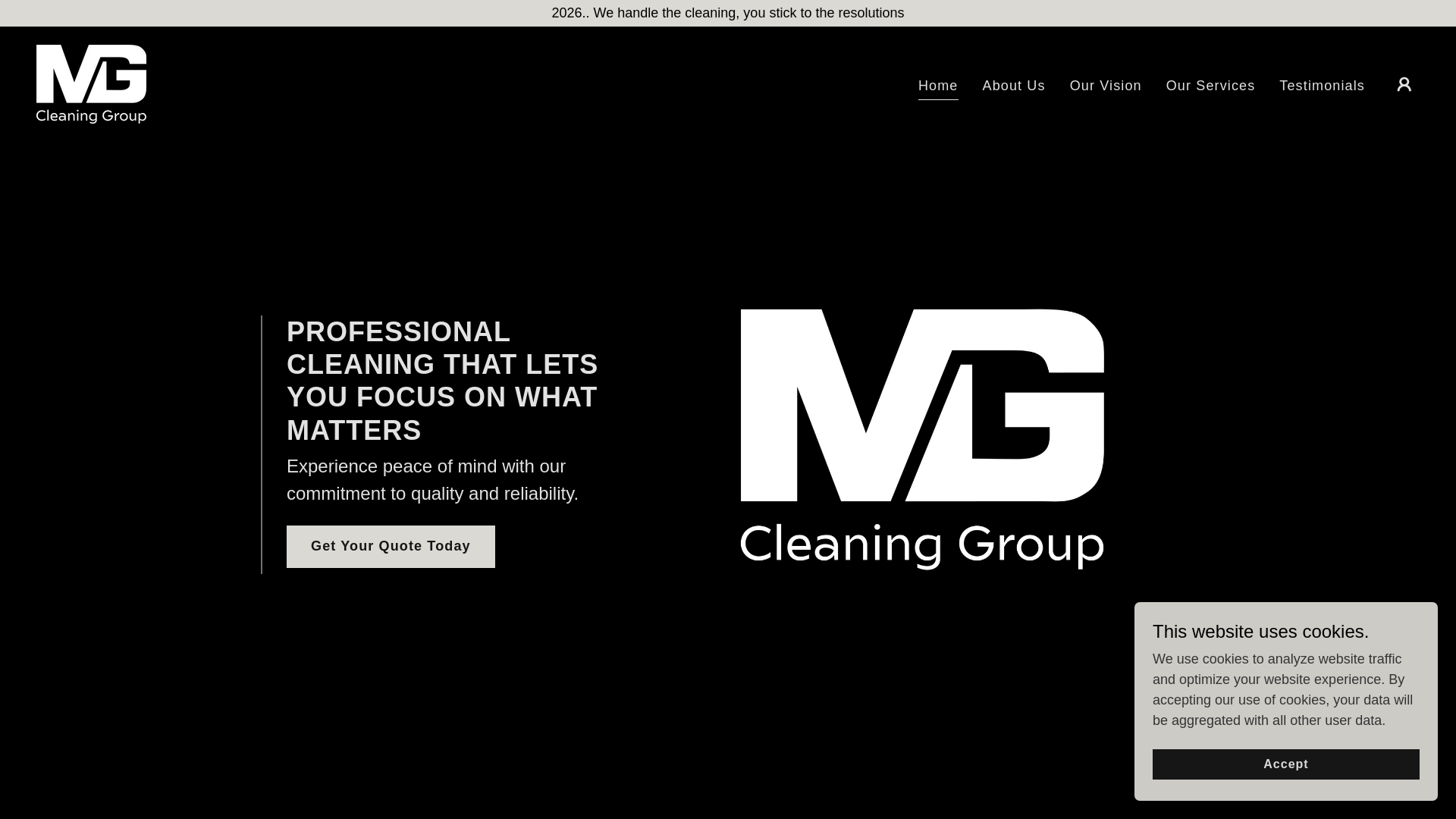 website screenshot of https://mgcleaninggroup.org/