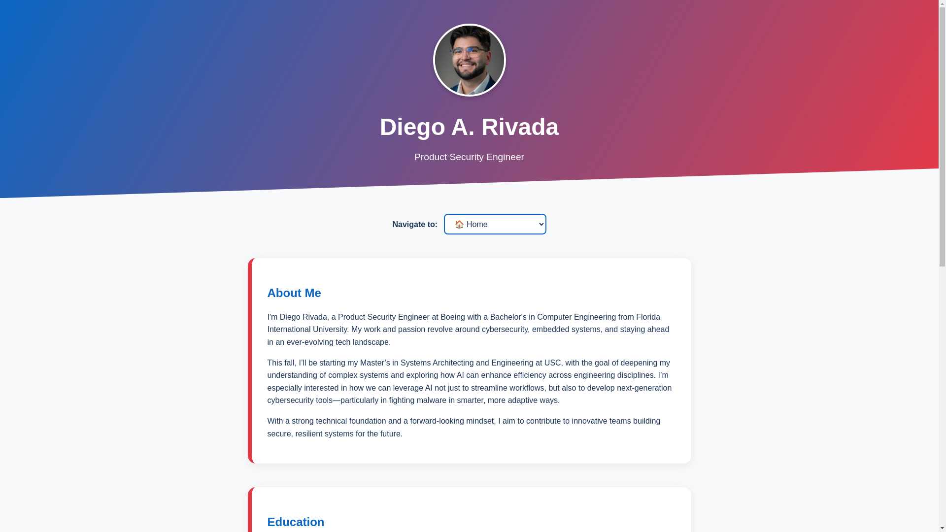 website screenshot of https://diegoarivada.dev/