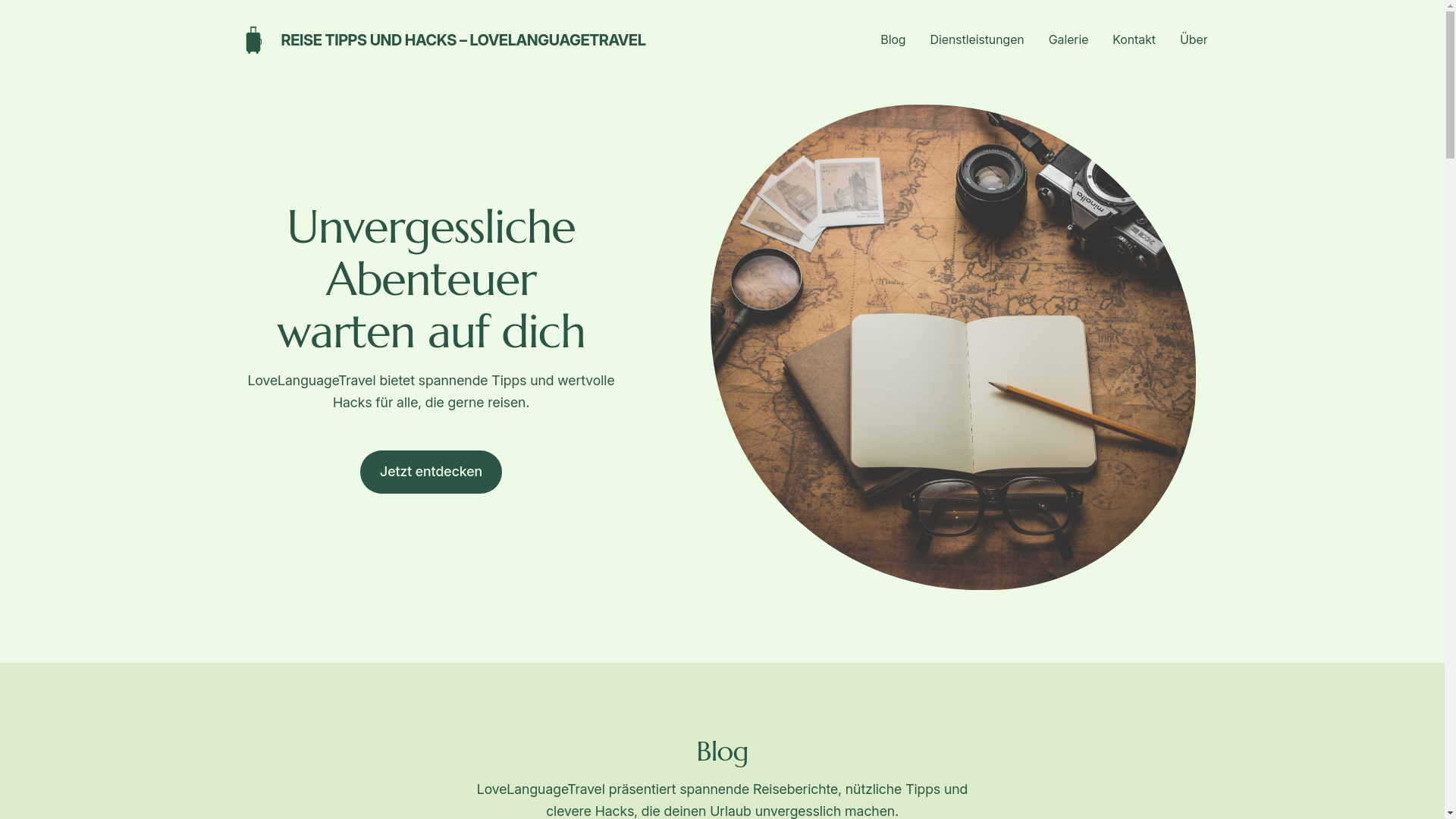 website screenshot of https://lovelanguagetravel.de/