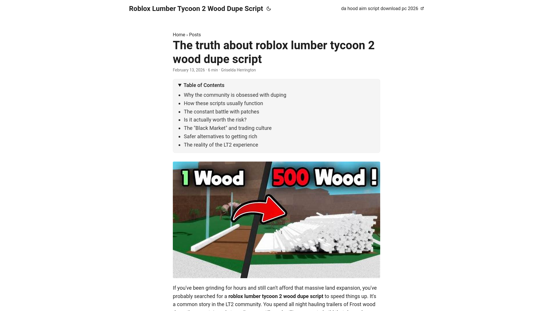 website screenshot of https://roblox-lumber-tycoon-2-wood-dupe-script.pages.dev/