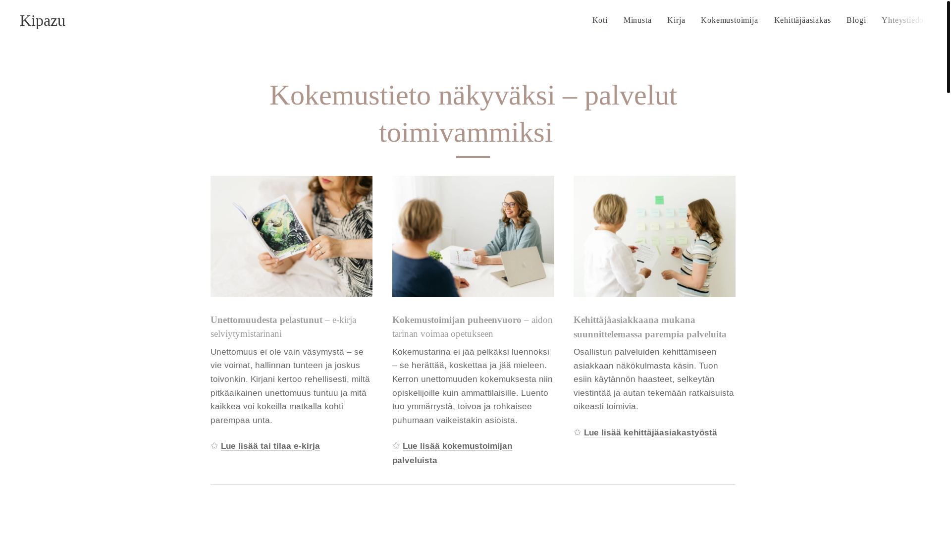 website screenshot of https://kirsikeranen.com/