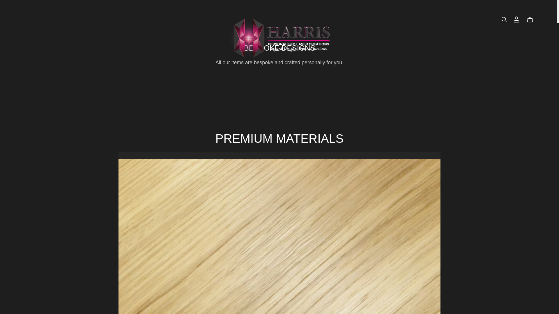 website screenshot of https://harrispersonalisedlasercreations.co.uk/