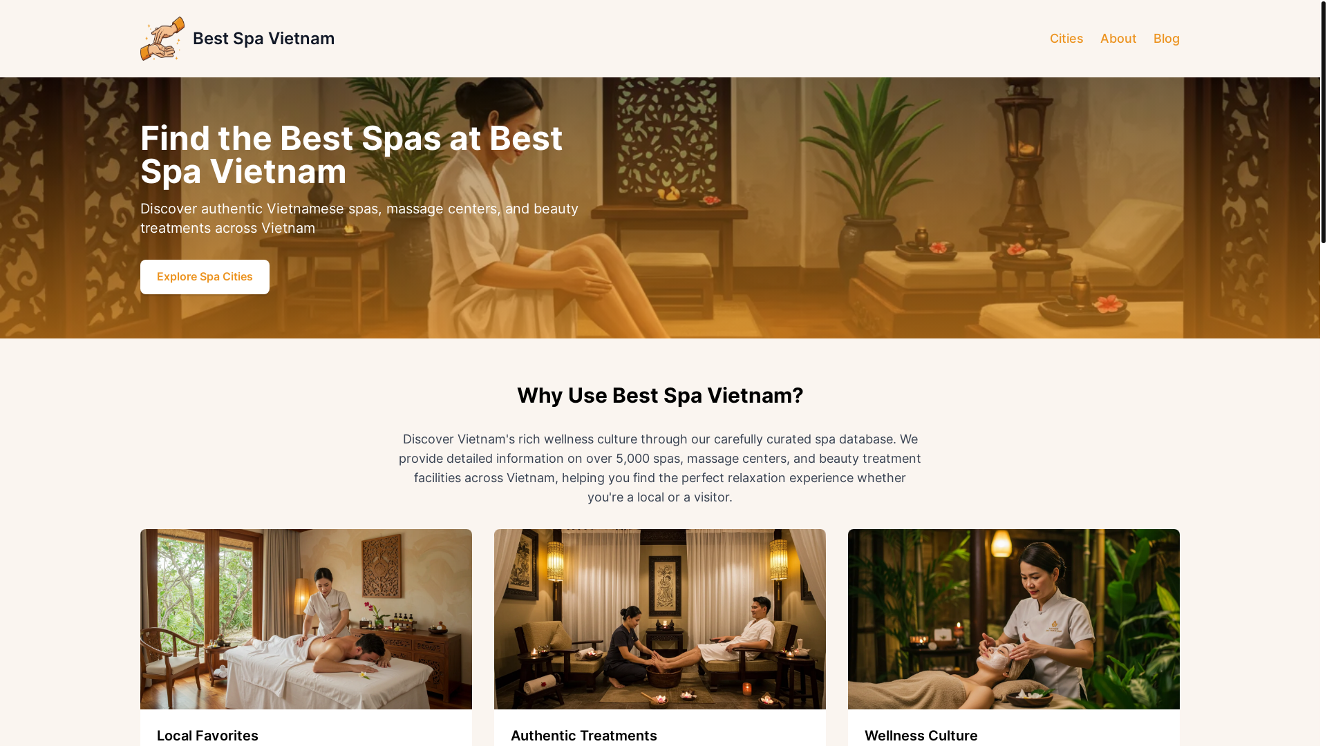 website screenshot of https://bestspavietnam.com/
