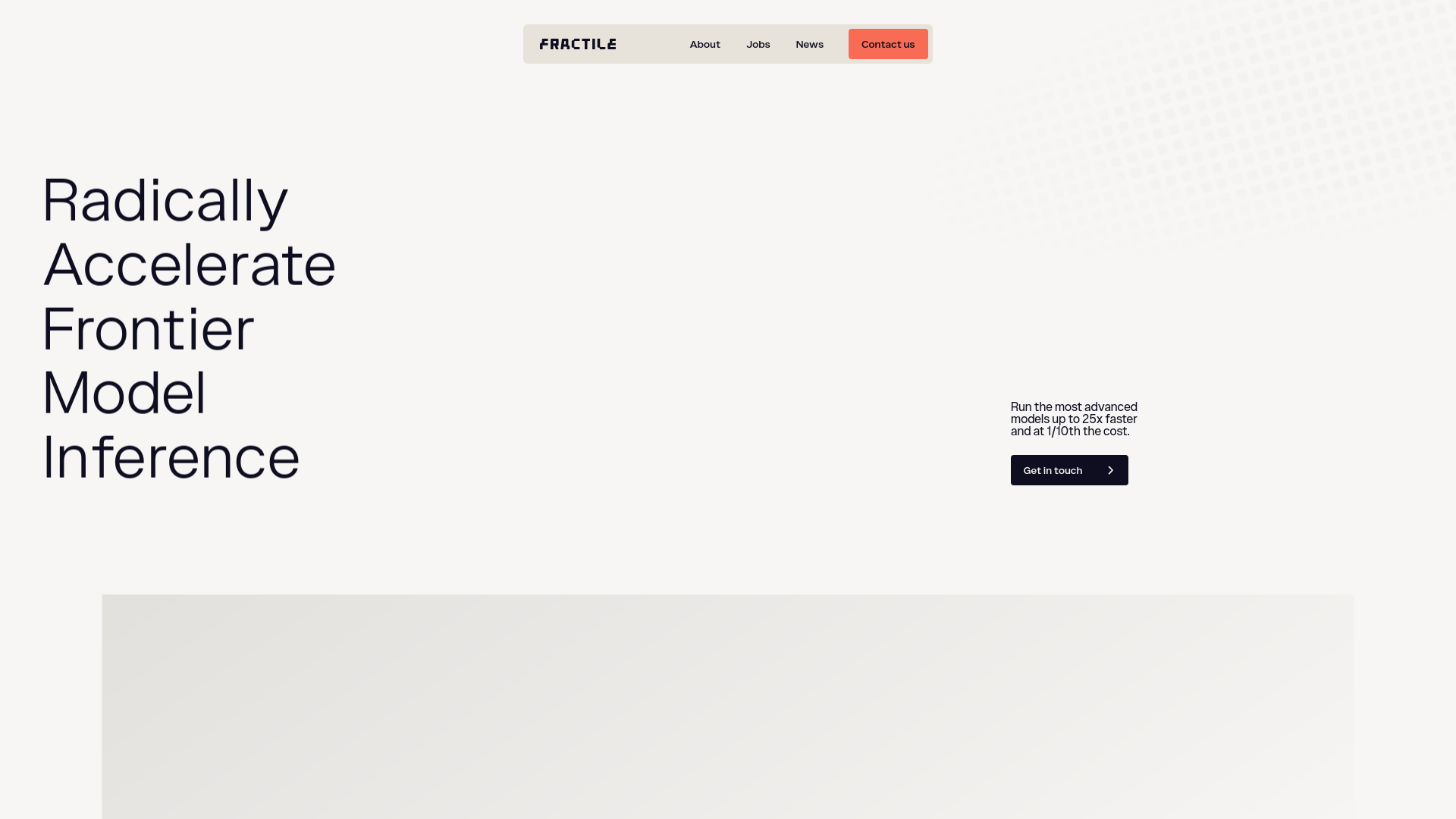 website screenshot of https://tryfractile.com/