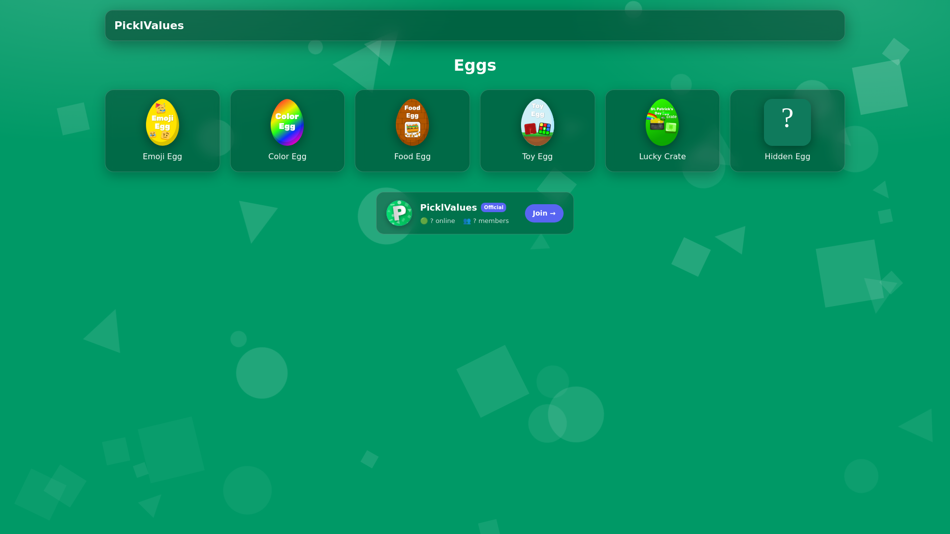 website screenshot of https://picklvalues.pages.dev/
