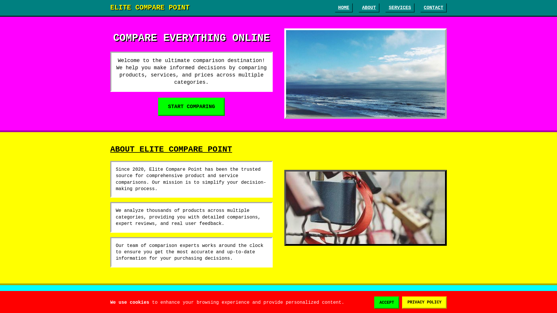 website screenshot of https://elitecomparepoint.shop/