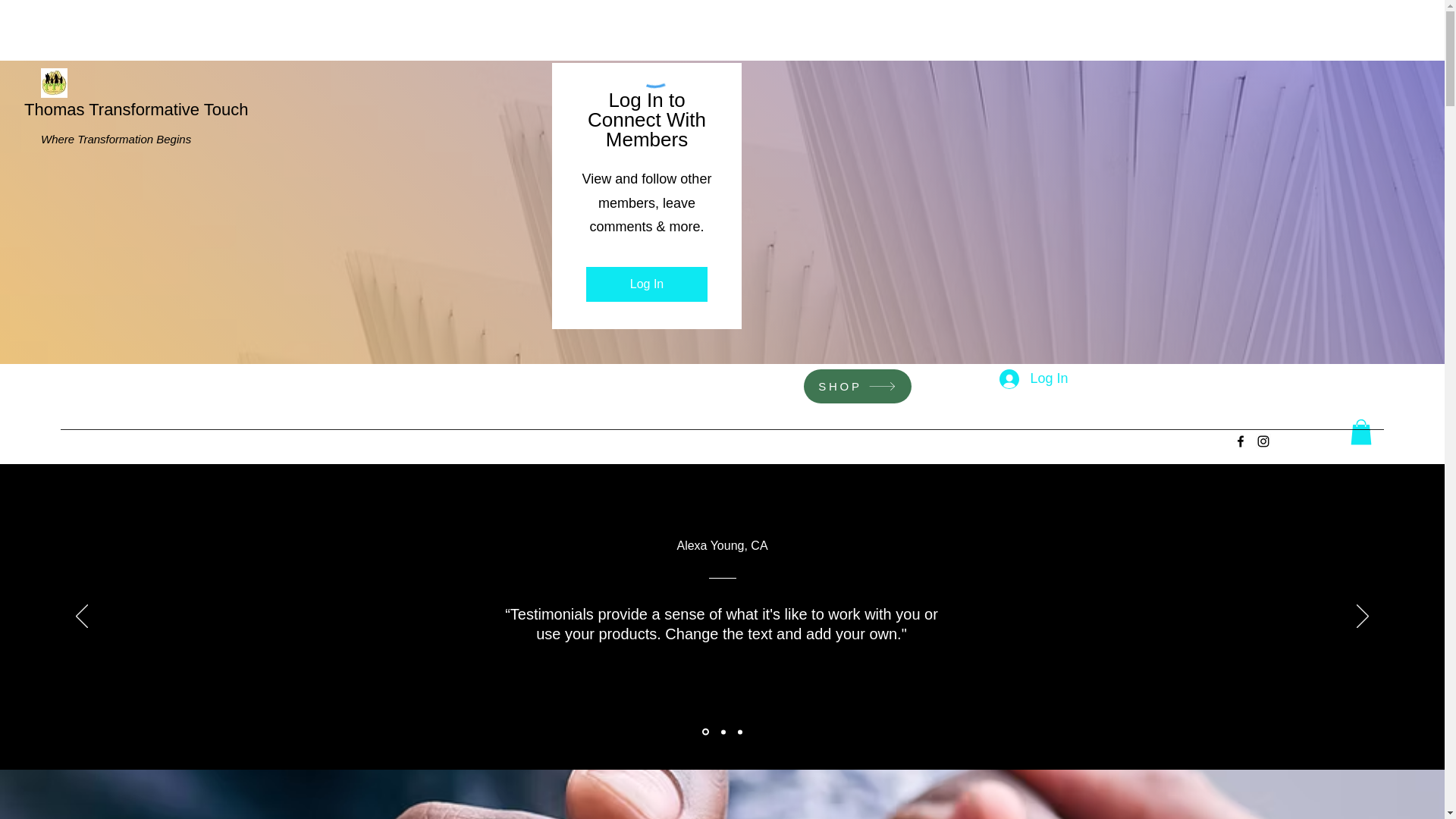 website screenshot of https://thomastransformativetouch.org/