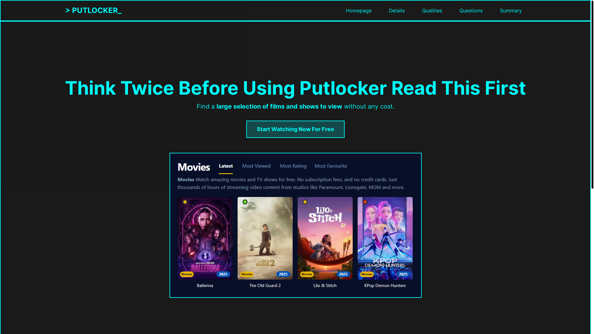 website screenshot of https://putlocker-0ft6.pages.dev/