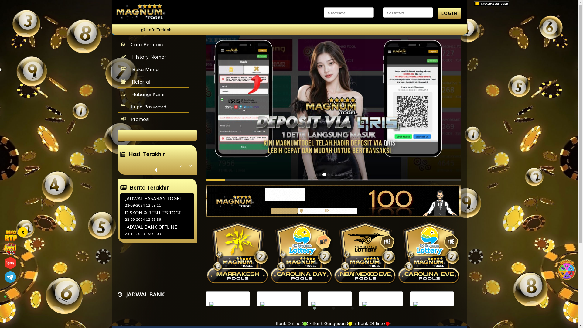 website screenshot of https://magnumtogelapi.com/