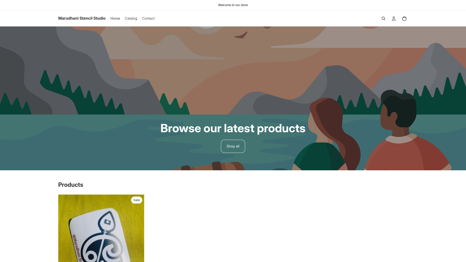 website screenshot of https://marudhanistencilstudio.com