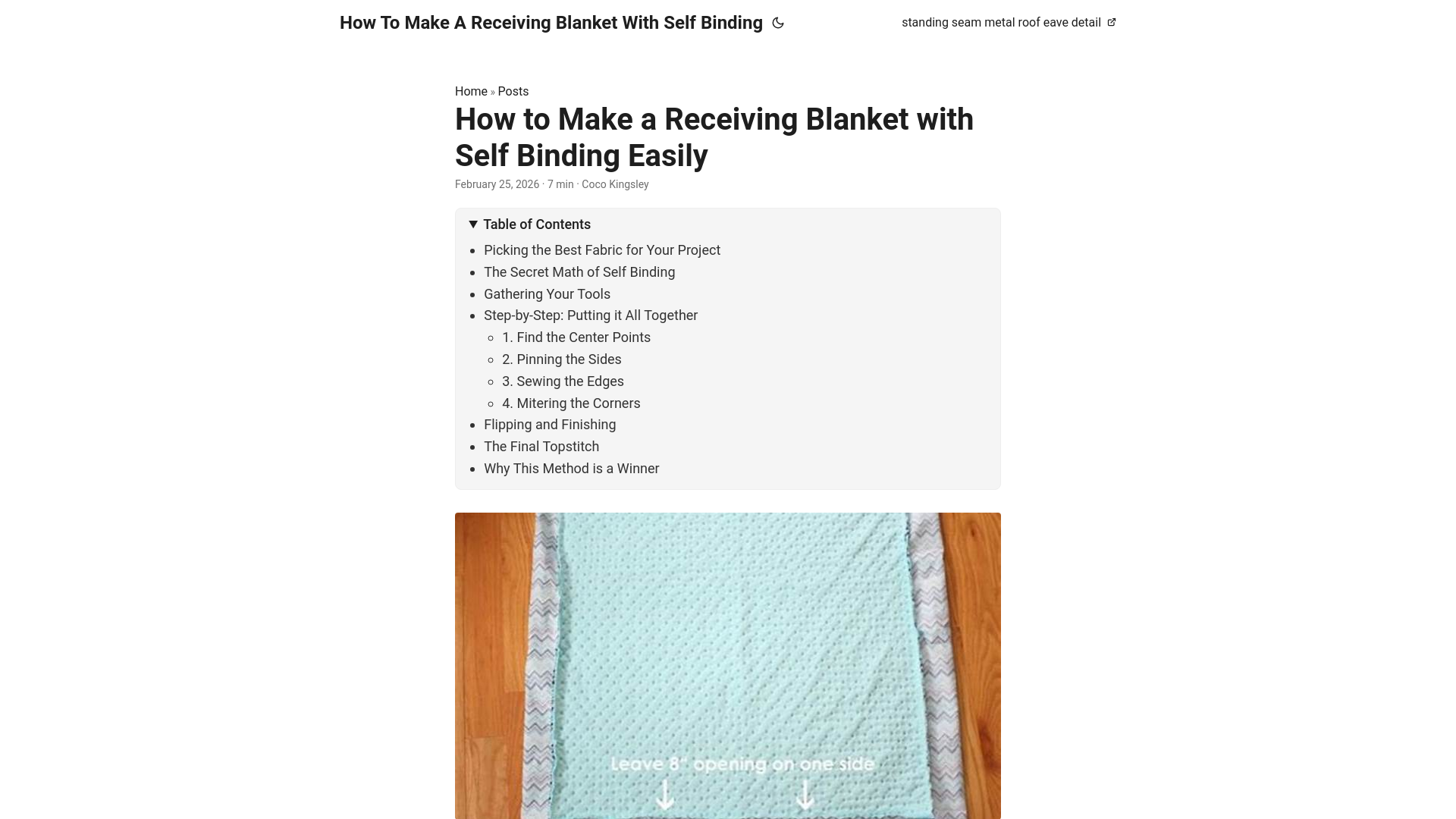 website screenshot of https://how-to-make-a-receiving-blanket-with-self-binding.pages.dev/