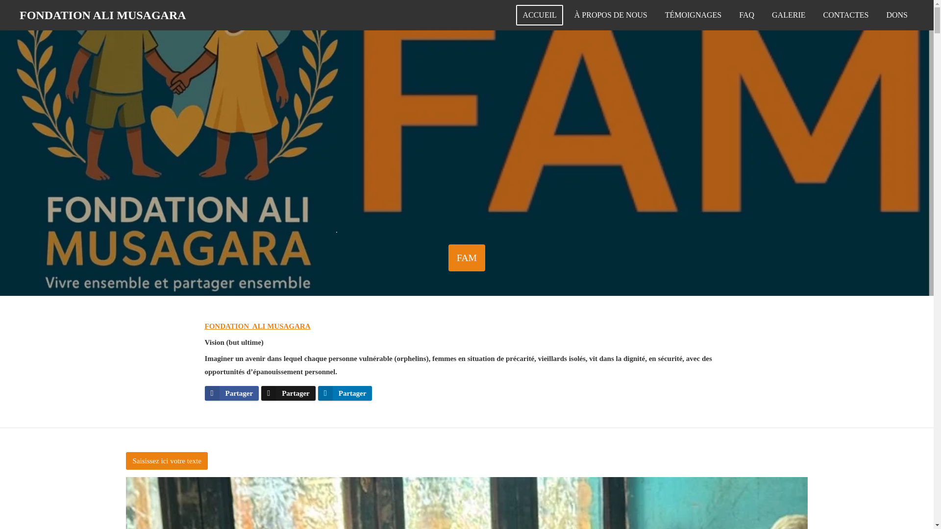 website screenshot of https://fondationalimusagara.org/