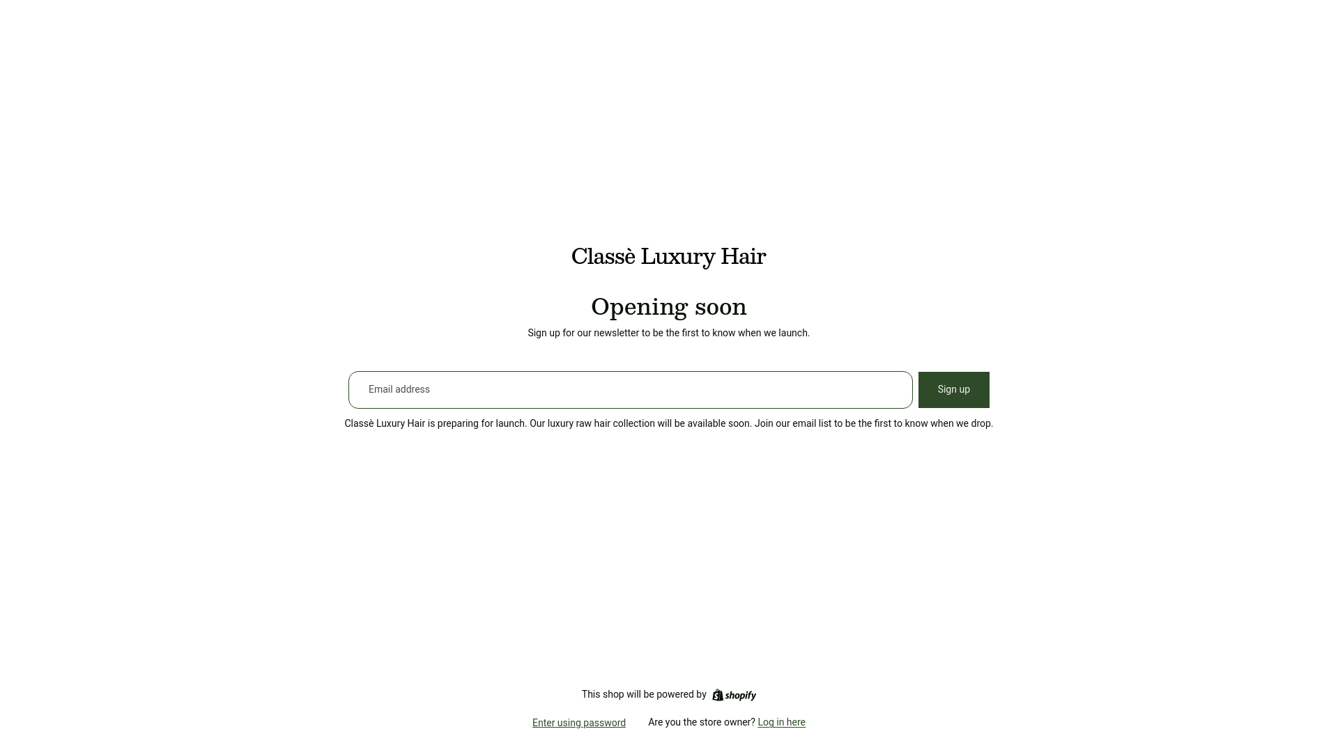 website screenshot of https://classeluxuryhair.com/