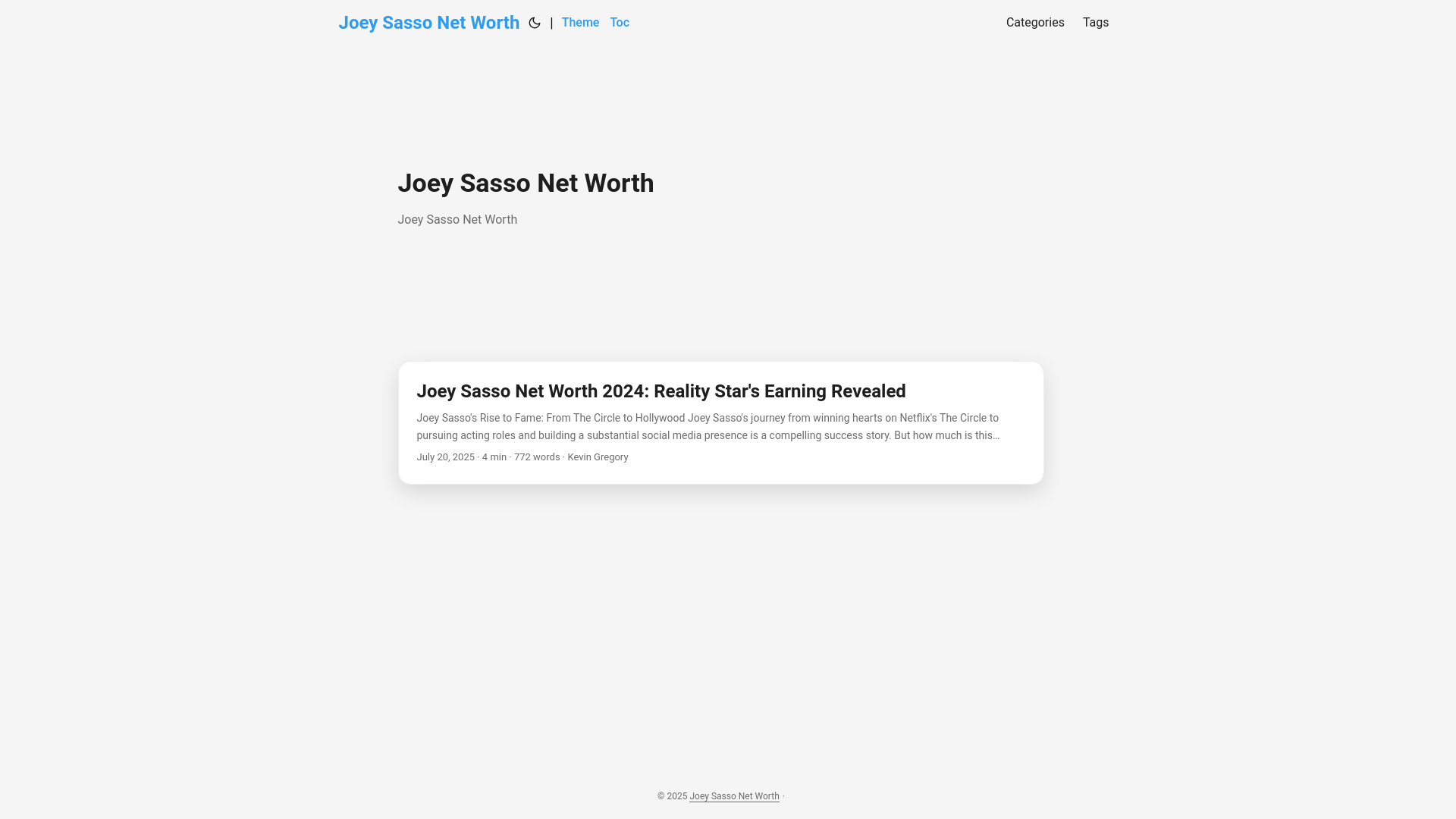 website screenshot of https://joey-sasso-net-worth.pages.dev/
