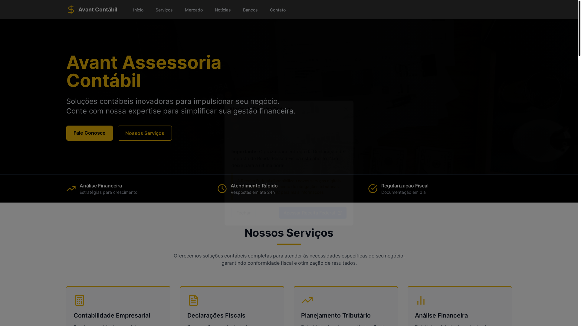 website screenshot of https://avantassessoriacontabil.space/