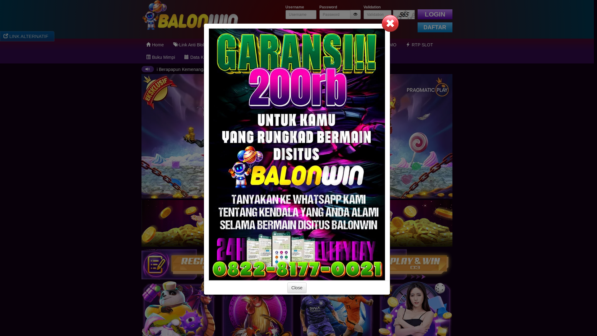 website screenshot of https://balonwin2.com/