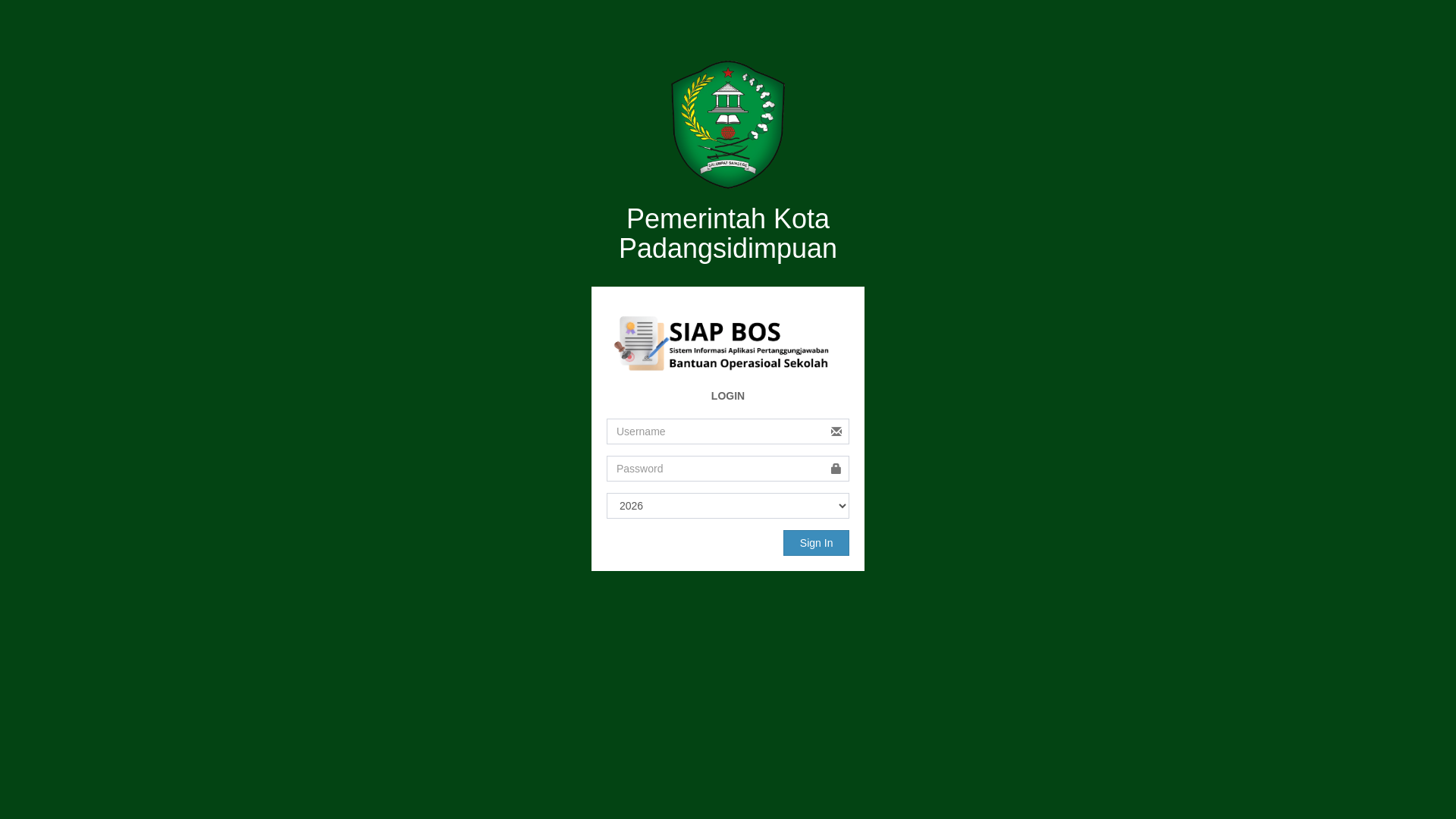 website screenshot of https://siapbos.padangsidimpuankota.my.id