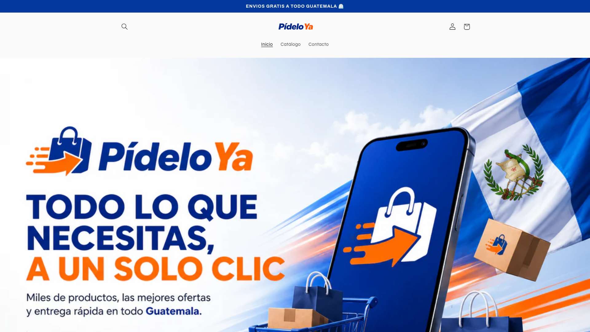 website screenshot of https://pideloyaguate.store/