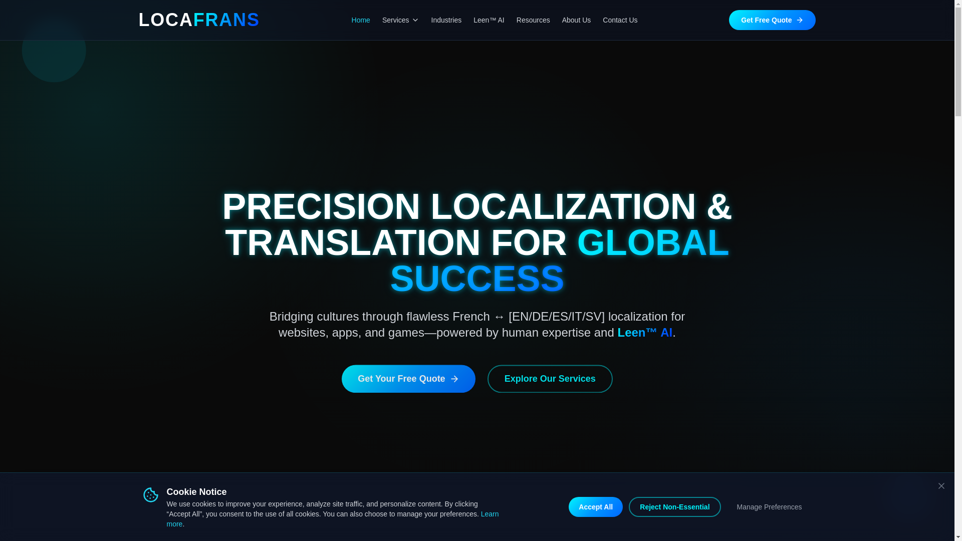 website screenshot of https://locafrans.fr/