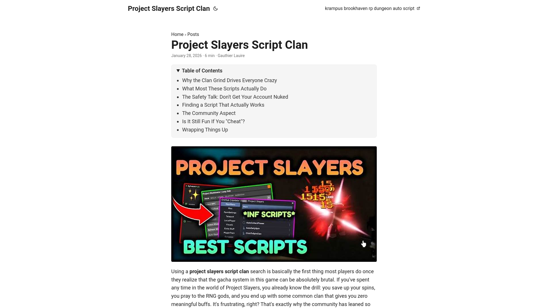 website screenshot of https://projectslayersscriptclan.pages.dev/