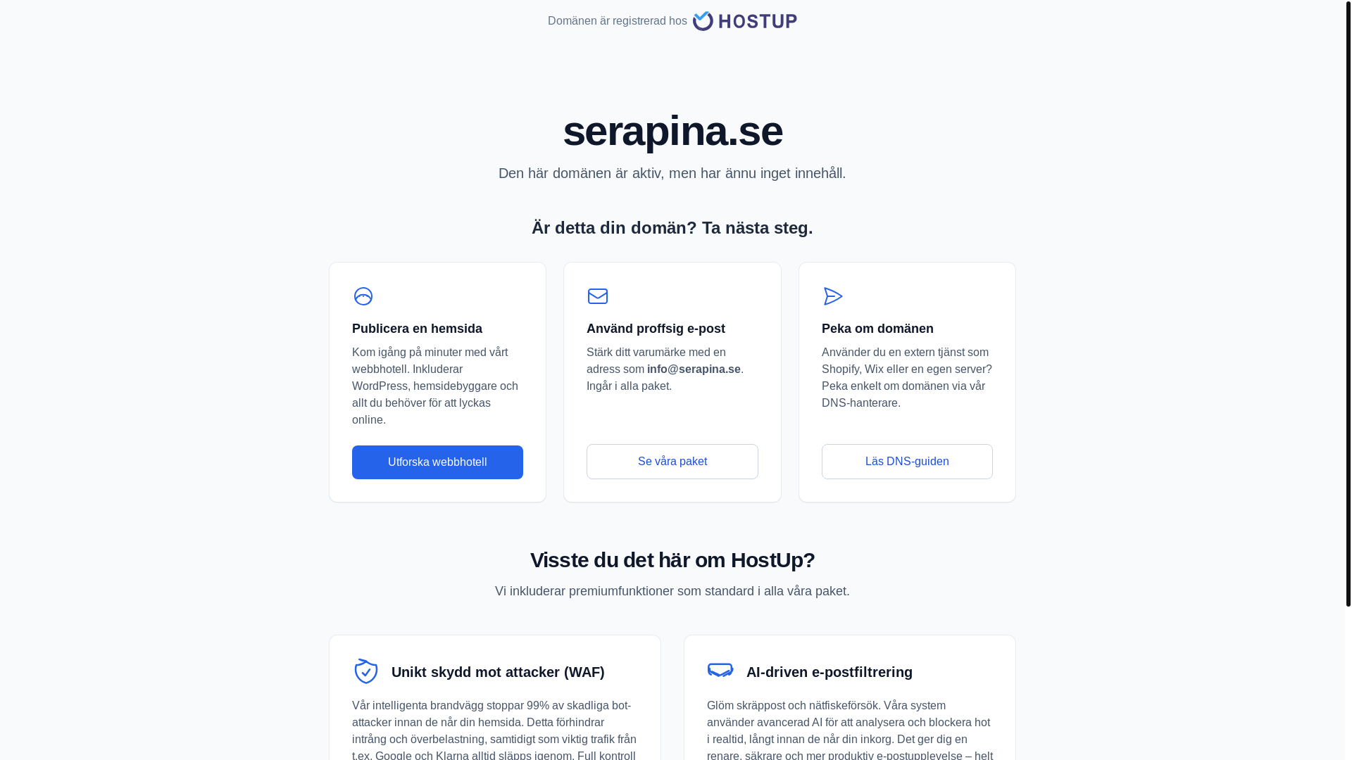 website screenshot of https://serapina.se/