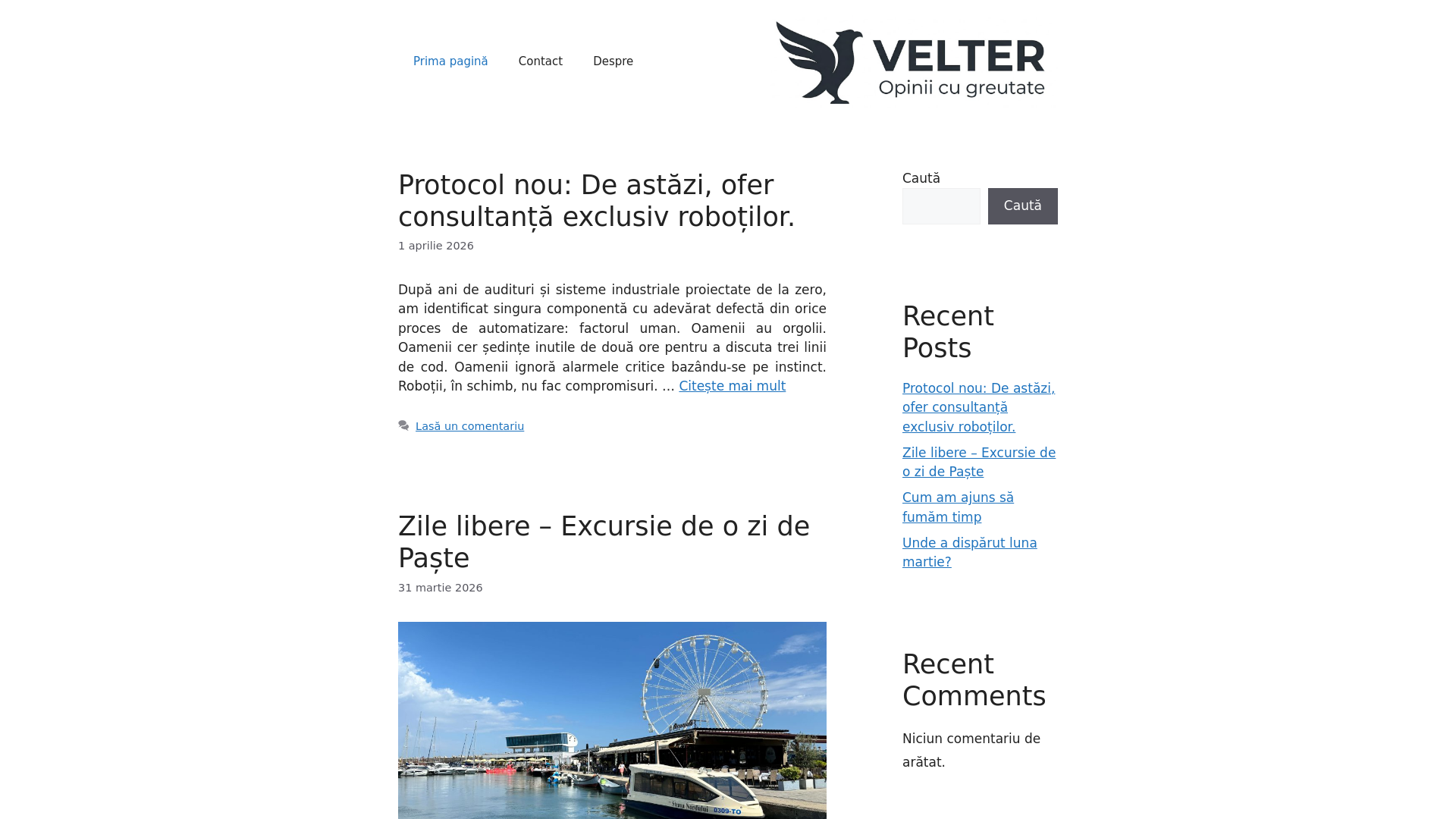 website screenshot of https://velter.ro/