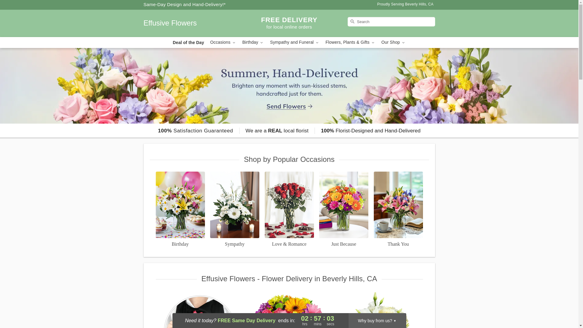website screenshot of https://beverlyhillsflowerdeliveries.com/