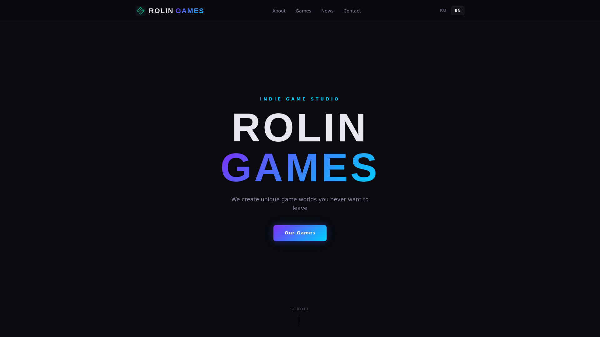 website screenshot of https://rolingames.com