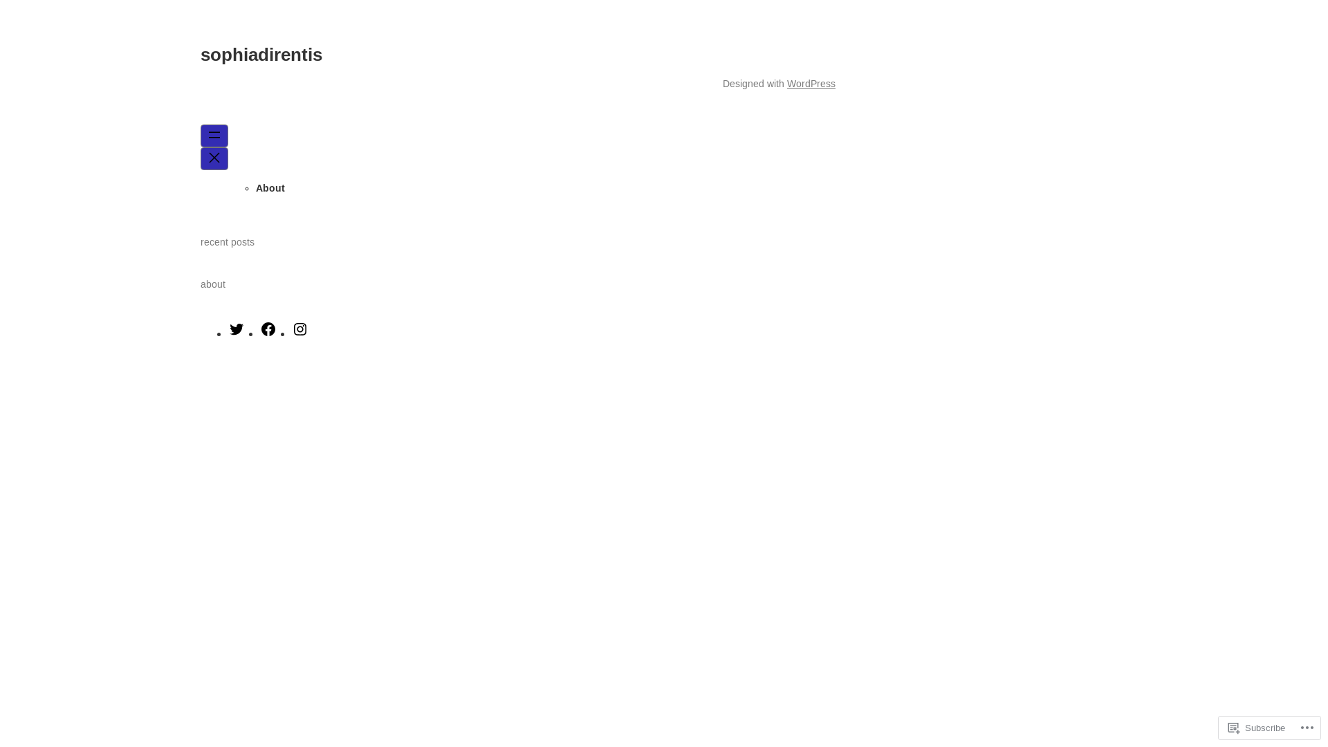 website screenshot of https://sophiadirentis.com/
