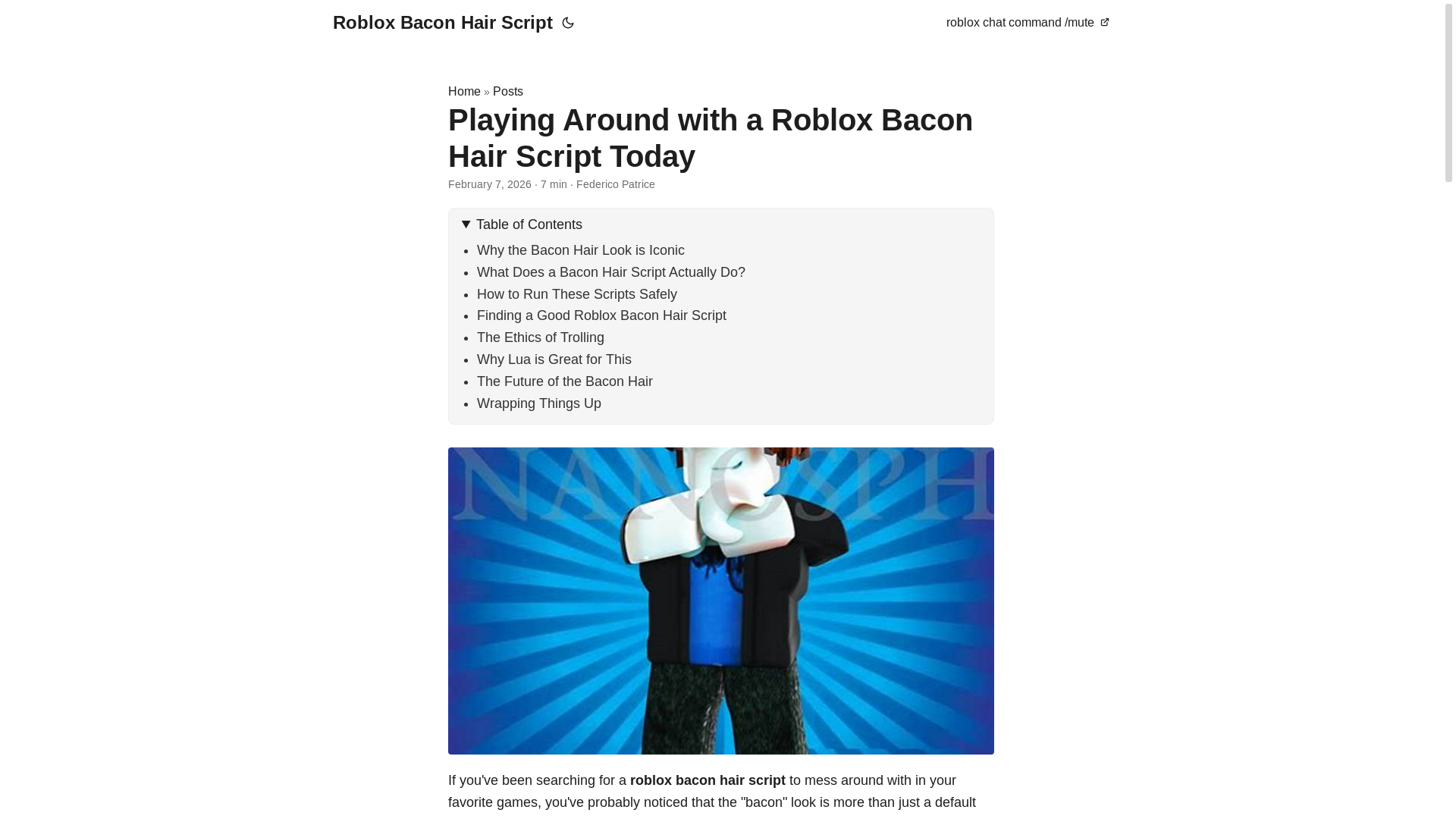 website screenshot of https://roblox-bacon-hair-script.pages.dev/
