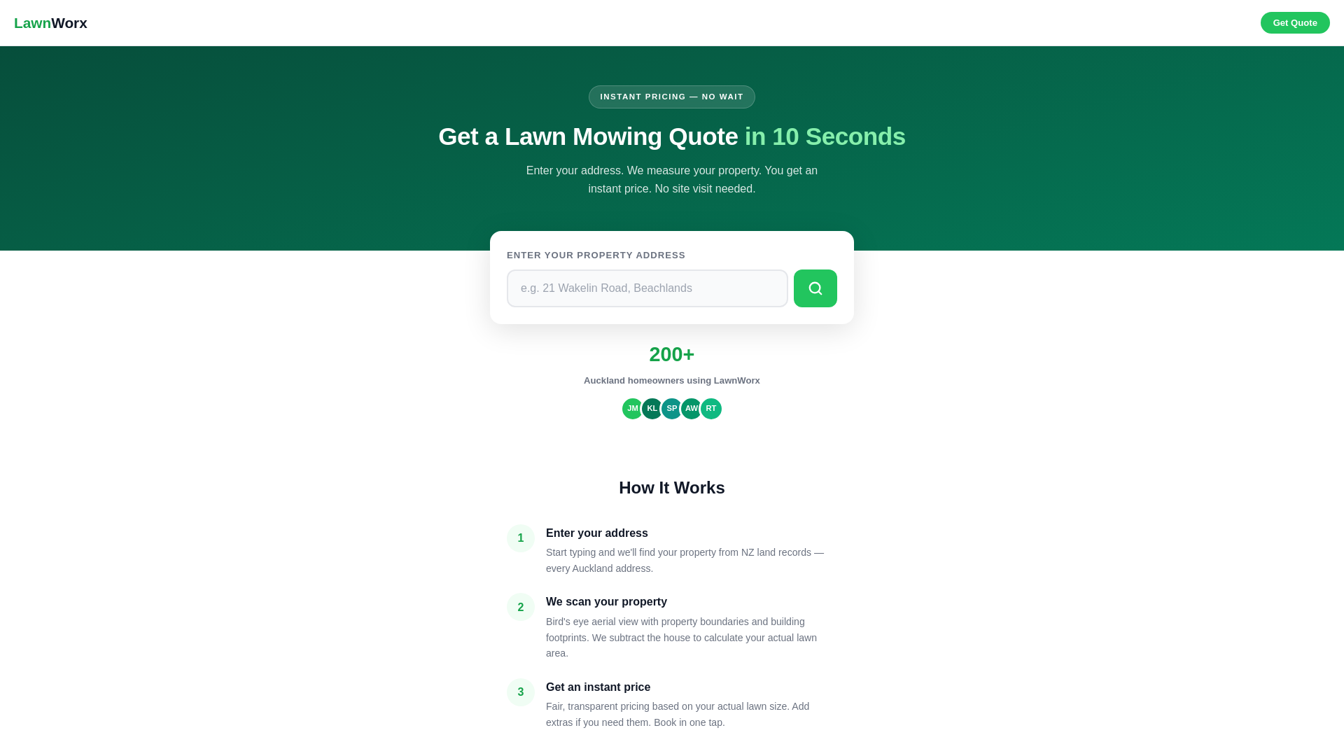 website screenshot of https://lawn-quote.pages.dev/